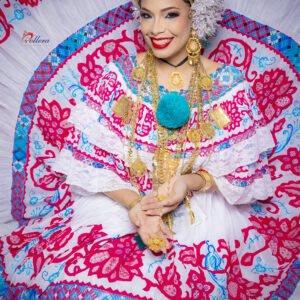 Alquiler de pollera sombreada Fucsia
