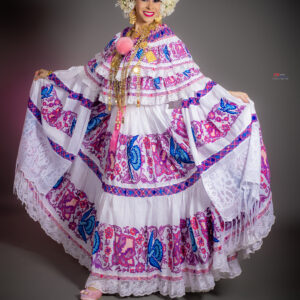 Alquiler de Pollera Marcada Morada