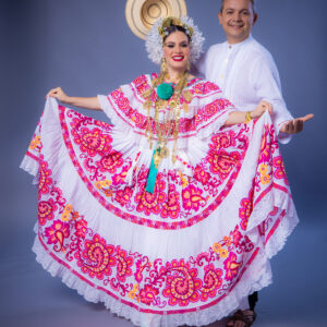 Alquiler de Pollera Marcada Rojo Vino